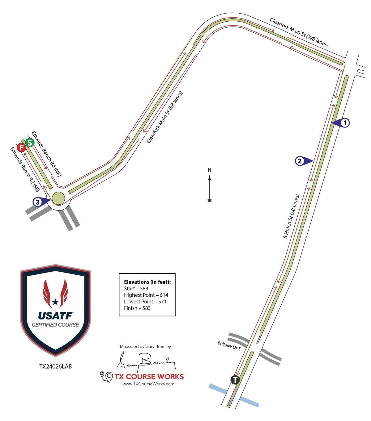 YMCA Fort Worth’s 5K Turkey Trot map.