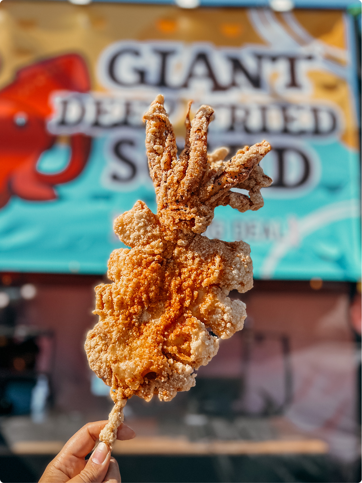 A whole deep fried squid will be one of the options at FoodieLand Festival coming to Fort Worth at Texas Motor Speedway.