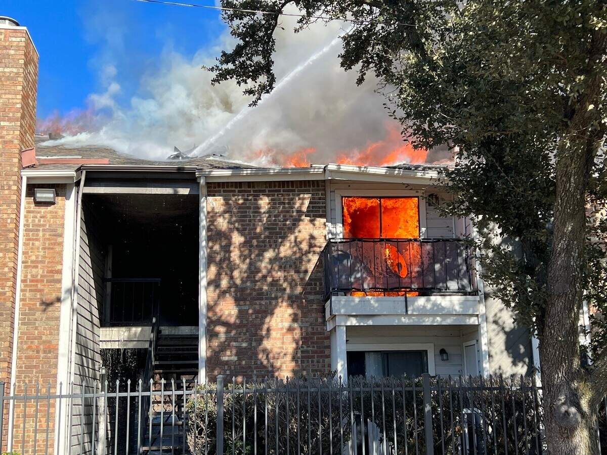 Residents were evacuated and 16 apartments were damaged by fire, smoke or water on Wednesday, Jan. 12, 2022, in Grand Prairie, Texas.