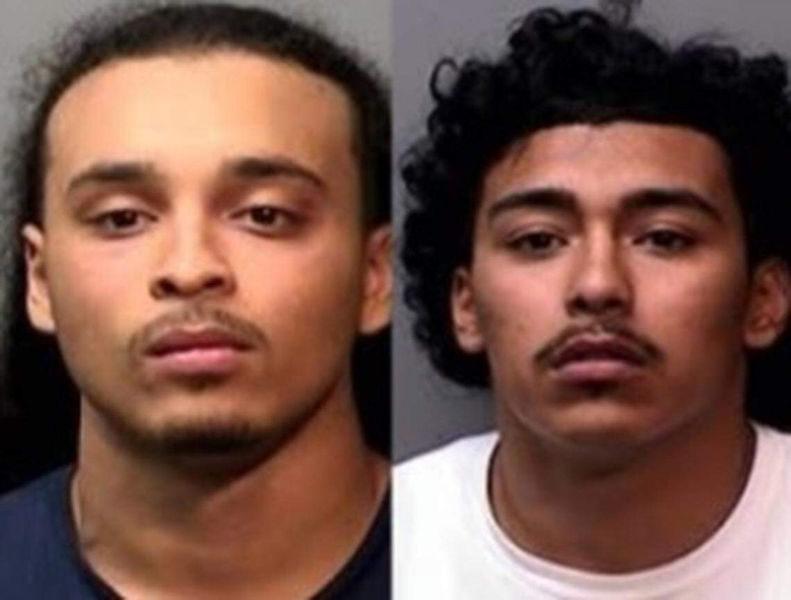 Khalil Thornton, 19, (left) and Armando Perez, 18, both of Fort Worth were arrested early Sunday.