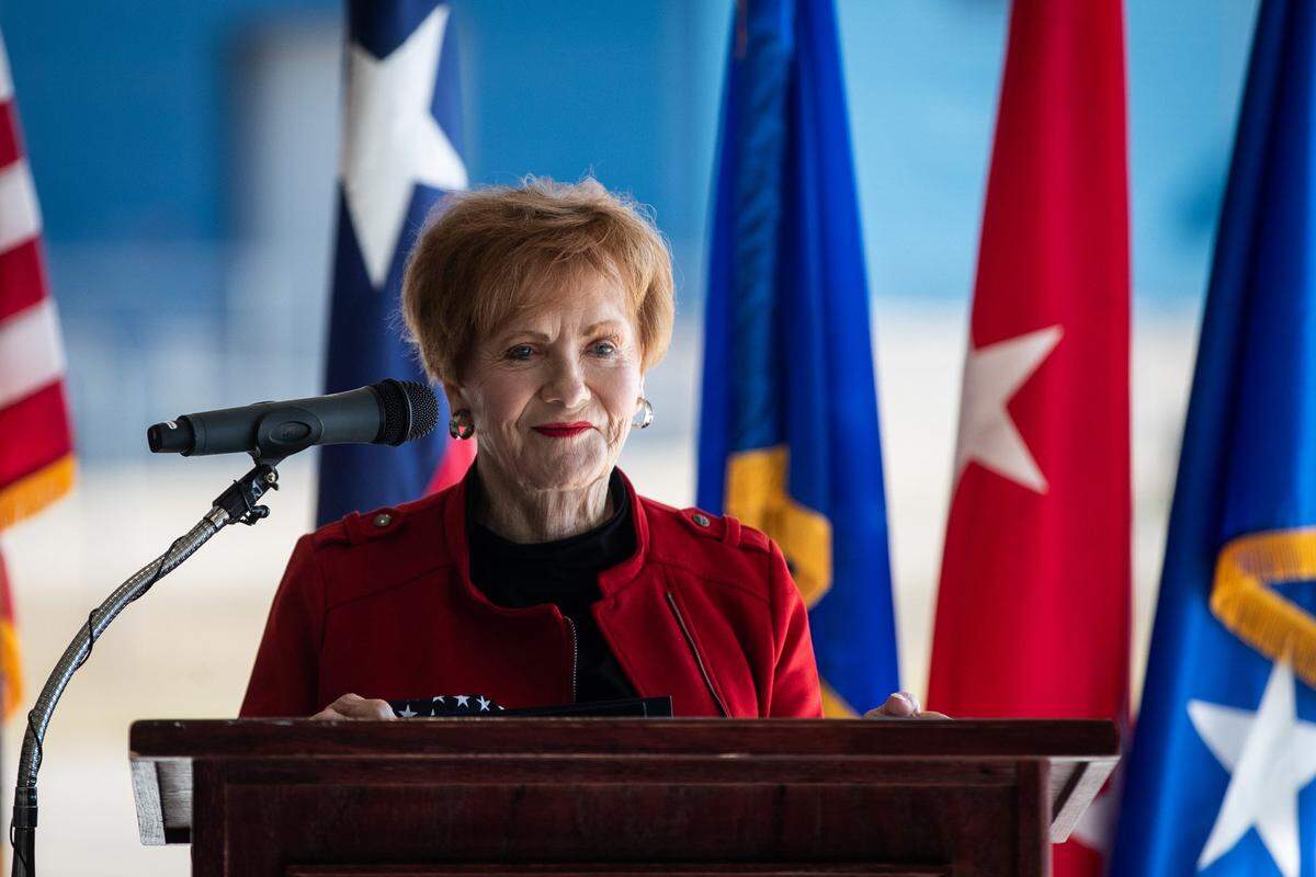 Rep. Kay Granger announces the arrival of new cargo aircraft, F-35 fighter jets and an airborne medical team Monday, Feb. 1, 2021, at NAS JRB Fort Worth.
