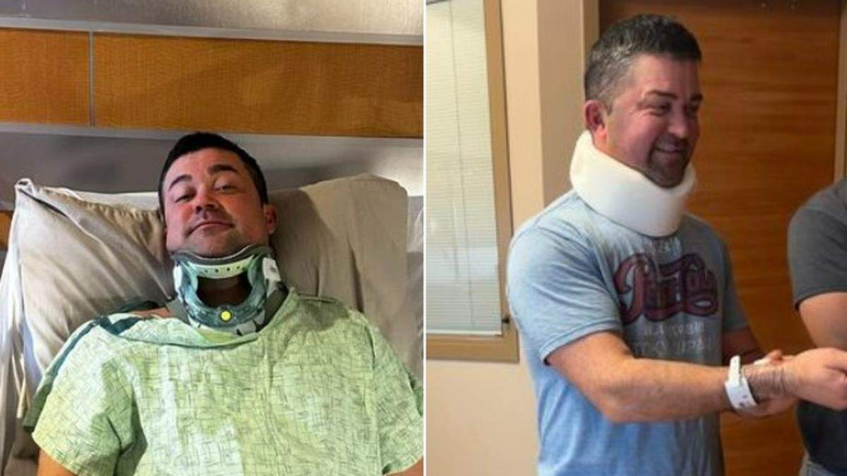 One of the Fort Worth firefighters injured in the fire engine rollover crash early Tuesday morning, Clint Robinson (right) has been released from the hospital, officials said Thursday. Another, Capt. Daniel Terrell (left), remains hospitalized but was moved out of the intensive care unit.