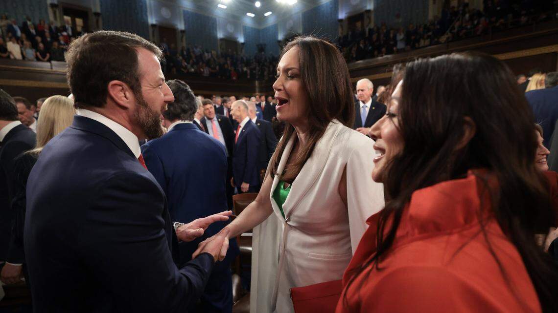 Mar 4, 2025; Washington, DC, USA; Secretary of Agriculture Brooke Rollins arrives on the floor of the U.S. House of Representatives ahead of U.S. President Donald Trump's address to a joint session of Congress at the U.S. Capitol on March 04, 2025 in Washington, DC. President Trump was expected to address Congress on the early achievements of his presidency and his upcoming legislative agenda. Mandatory Credit: Win McNamee-Pool via Imagn Images