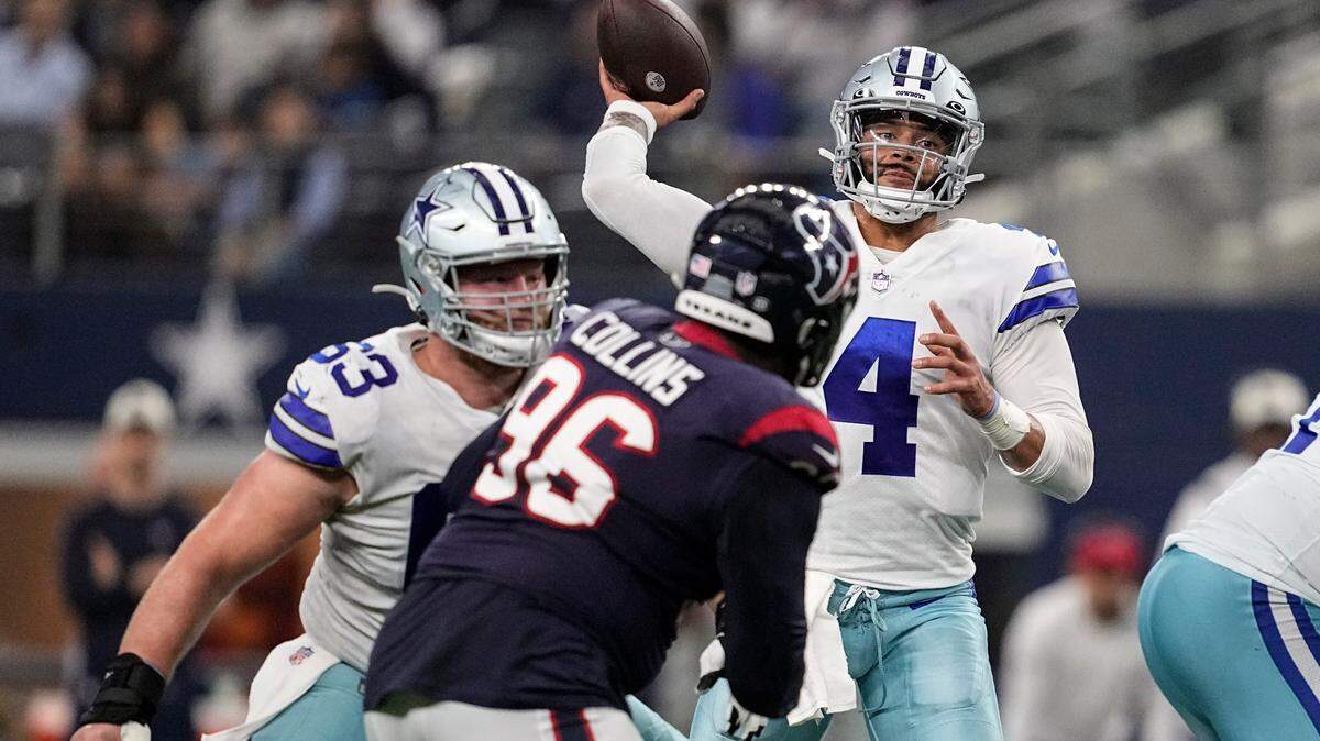 Dallas Cowboys quarterback Dak Prescott (4) says “I don’t like throwing interceptions.”