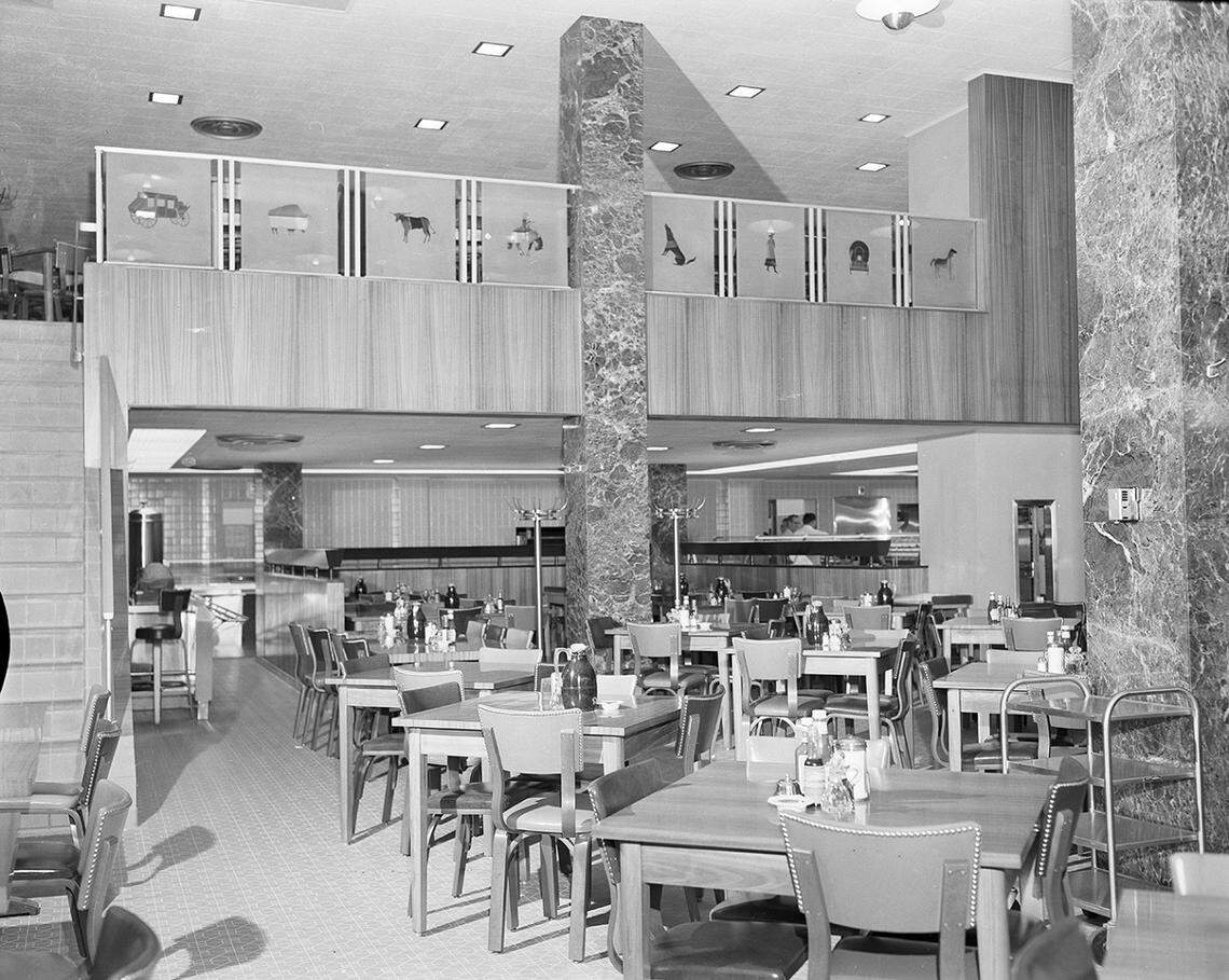 Jan. 10, 1954: Interior of Piccadilly Cafeteria, 904 Houston St., downtown Fort Worth, at time of its opening. (The space today is Basic Bar Fort Worth and Al Dente Italian Trattoria.)
