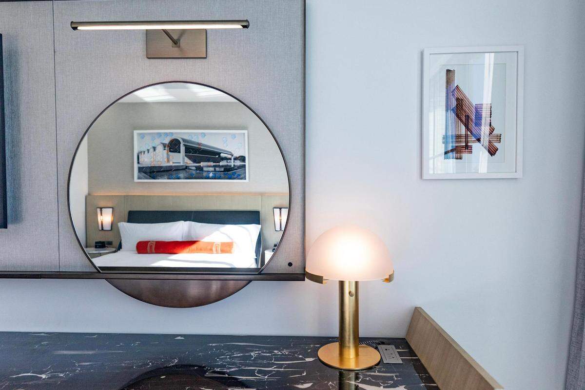 One of the single bed hotel rooms in The Crescent Fort Worth Hotel on Thursday, Nov. 2, 2023.