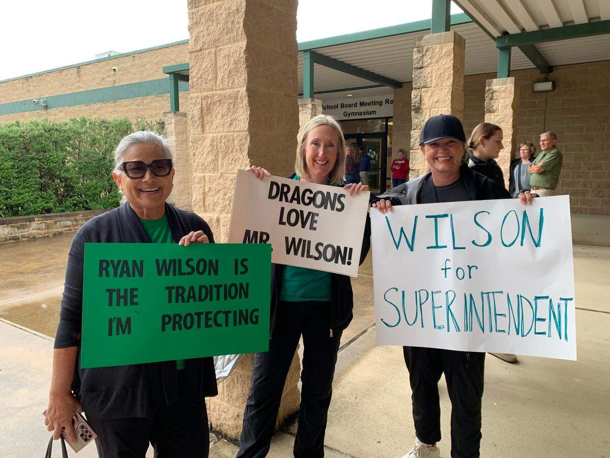Parents, students and district employees showed up by the hundreds to protest Southlake Carroll’s decision not to renew the contract of high school principal Ryan Wilson