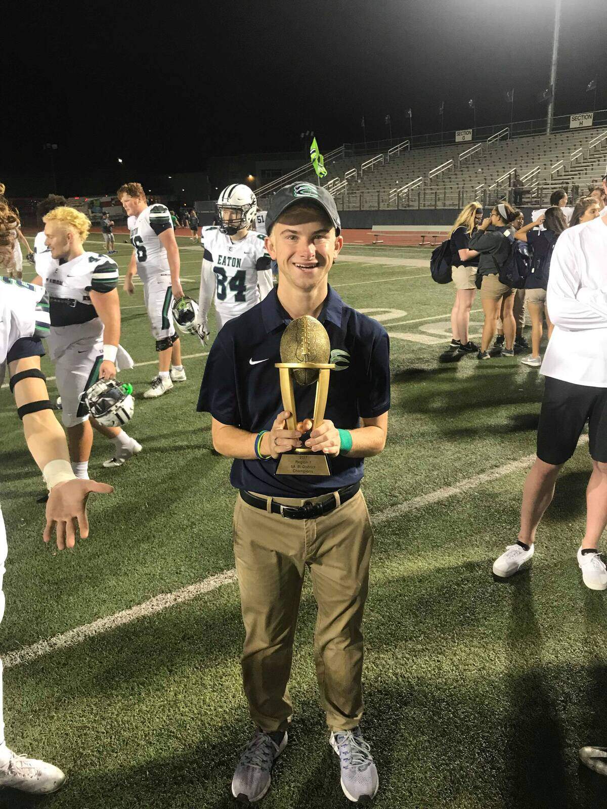Eaton Ezra Cox is the football, volleyball and softball equipment manager.