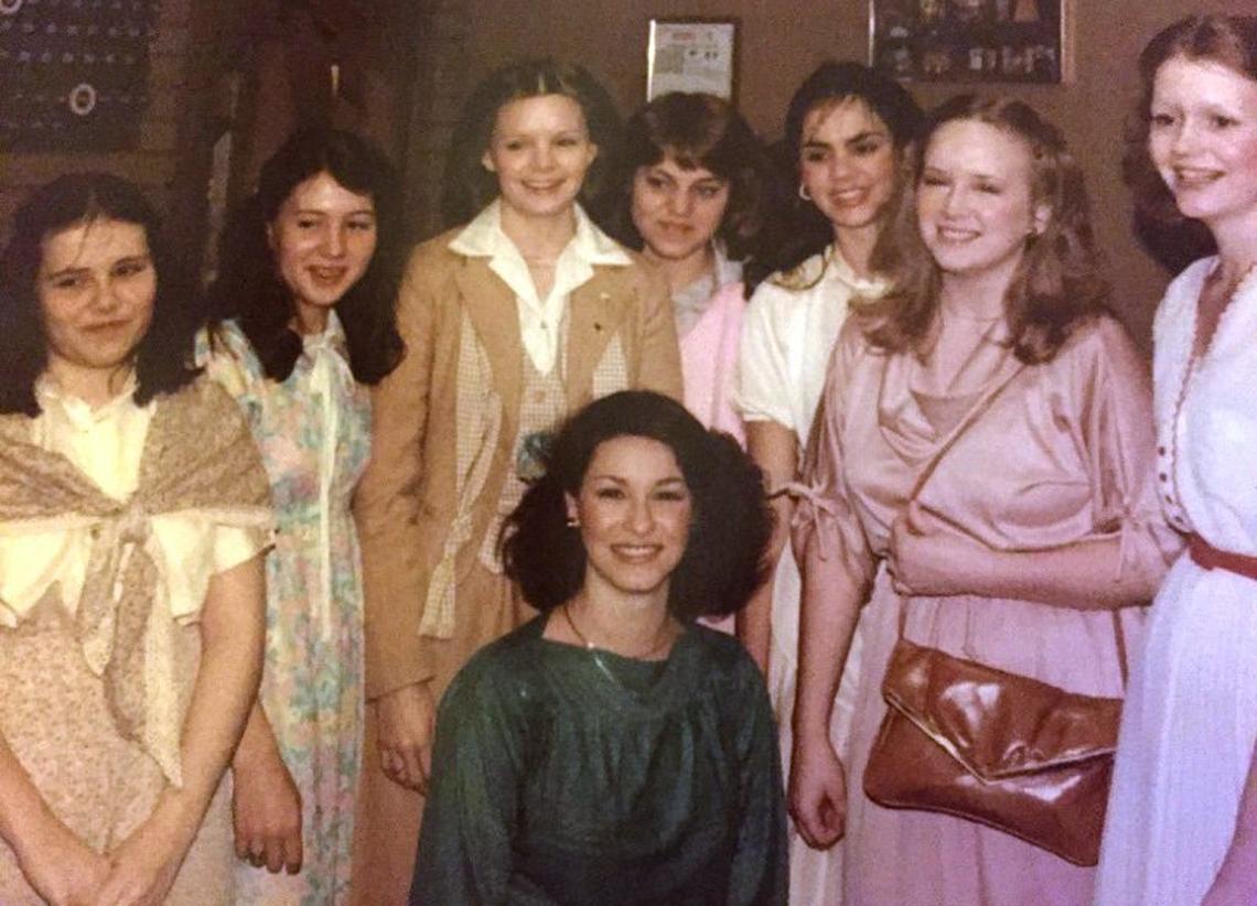 Joy Evans Ryder was a teenager at First Baptist Church of Hammond, Indiana, where she says the youth director raped her. She’s pictured here with her Sunday school class.