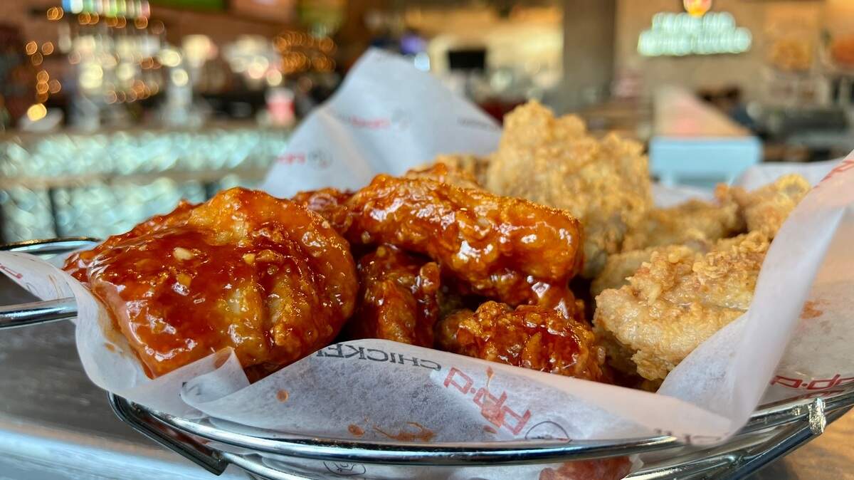 Original olive-oil Korean fried chicken and “secret spicy” flavor boneless thighs at BB.Q Chicken.