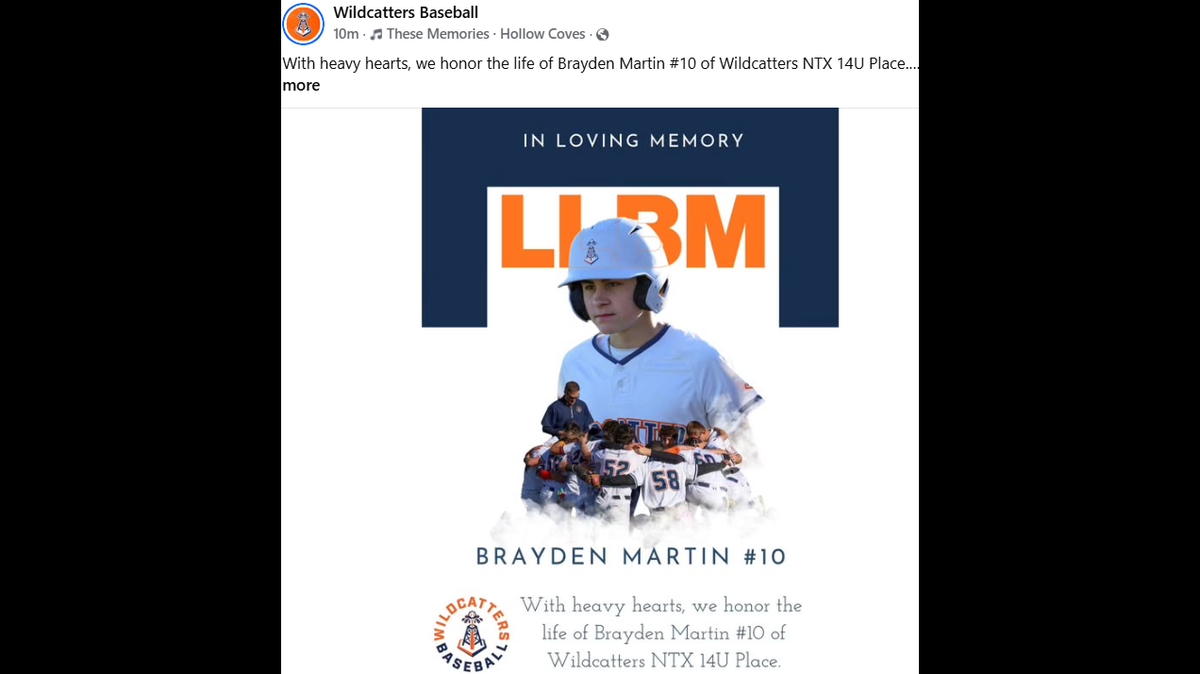Aledo Middle School student Brayden Martin, 14, was killed in an ATV accident on Wednesday, May 20, 2026.