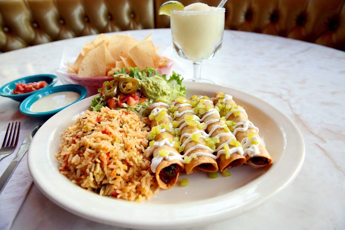 Hatch green chile chicken flautas, part of the Hatch chile menu at Chuy’s Tex-Mex