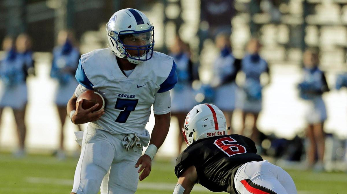 Southwest Christian quarterback Tyson Flowers and the Eagles’ season came to an end on Saturday vs. Dallas Christian in the TAPPS state semifinals. (Special to the Star-Telegram Bob Booth)