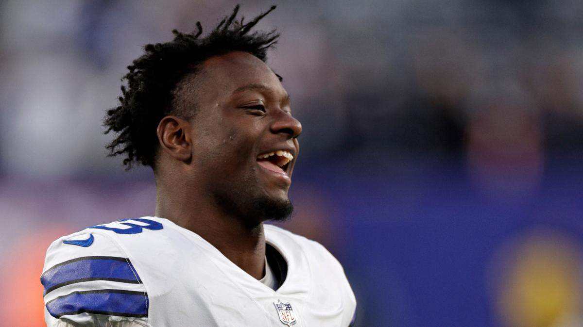 Dallas Cowboys wide receiver Michael Gallup (13) walks off the field after an NFL football game against the New York Giants, Sunday, Dec. 19, 2021, in East Rutherford, N.J. Gallup will make his debut on Sunday vs. the Commanders. (AP Photo/Adam Hunger)