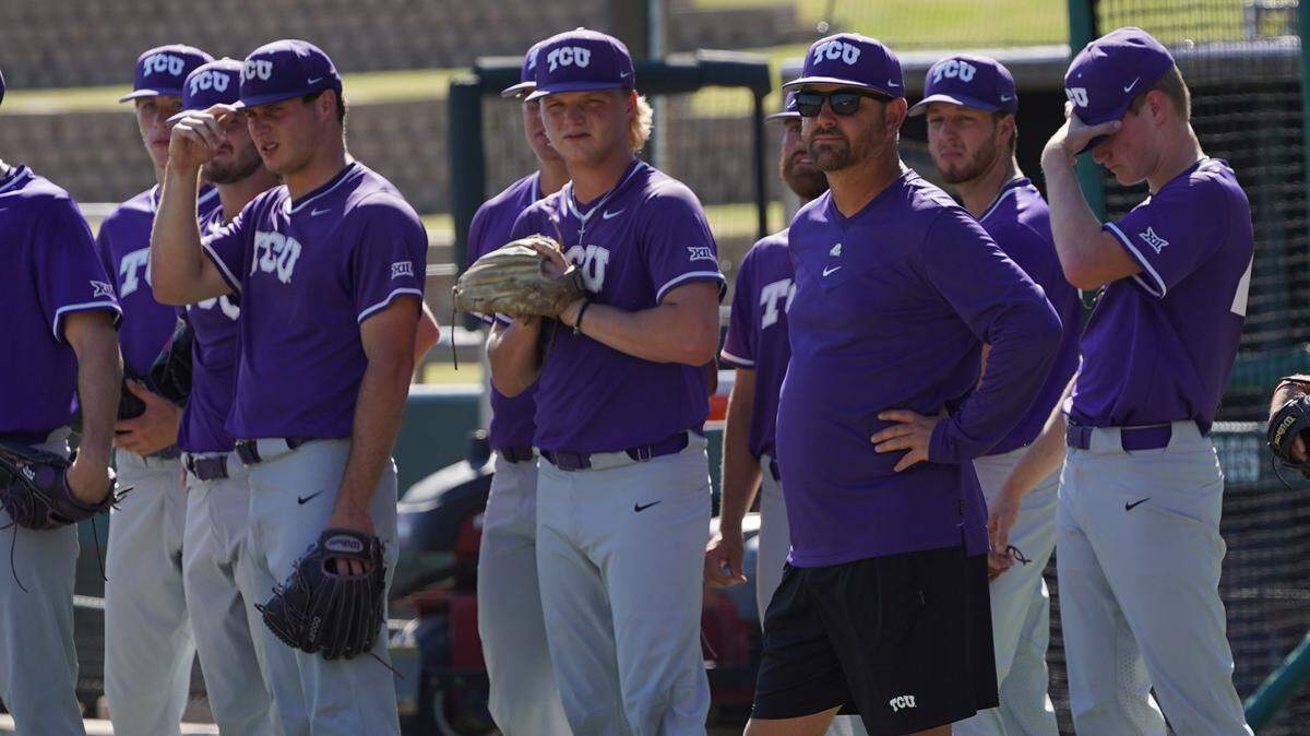 TCU coach Kirk Saarloos, right, and the Horned Frogs will not play their scheduled game Wednesday against UTSA at Lupton Stadium because of cold and wet weather, officials announced Tuesday.