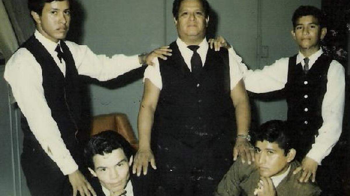 Nicho Saenz, center, formed a successful canvas business in the mid-1900s in Fort Worth, but he was also a popular Tejano band leader. This photo was taken Jan. 1, 1968, in the Bridgeport Ballroom in Dallas. Saenz is with Adolfo Carabajal, top left; Carlos Saenz, top right; Bernabe Valdez, bottom left; and Lupe Carabajal, bottom right.