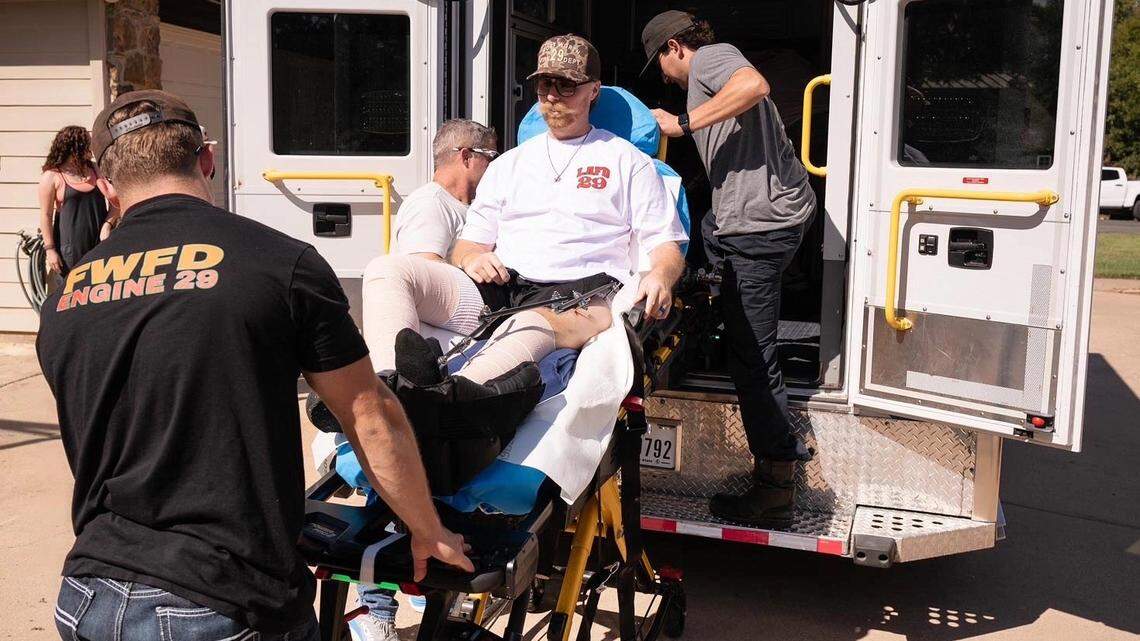 After more than a month in a burn unit, a Fort Worth firefighter Caleb Halvorson injured in a Southside house fire finally returned home, officials said. After more than a month in a burn unit, a Fort Worth firefighter Caleb Halvorson injured in a Southside house fire finally returned home, officials said.