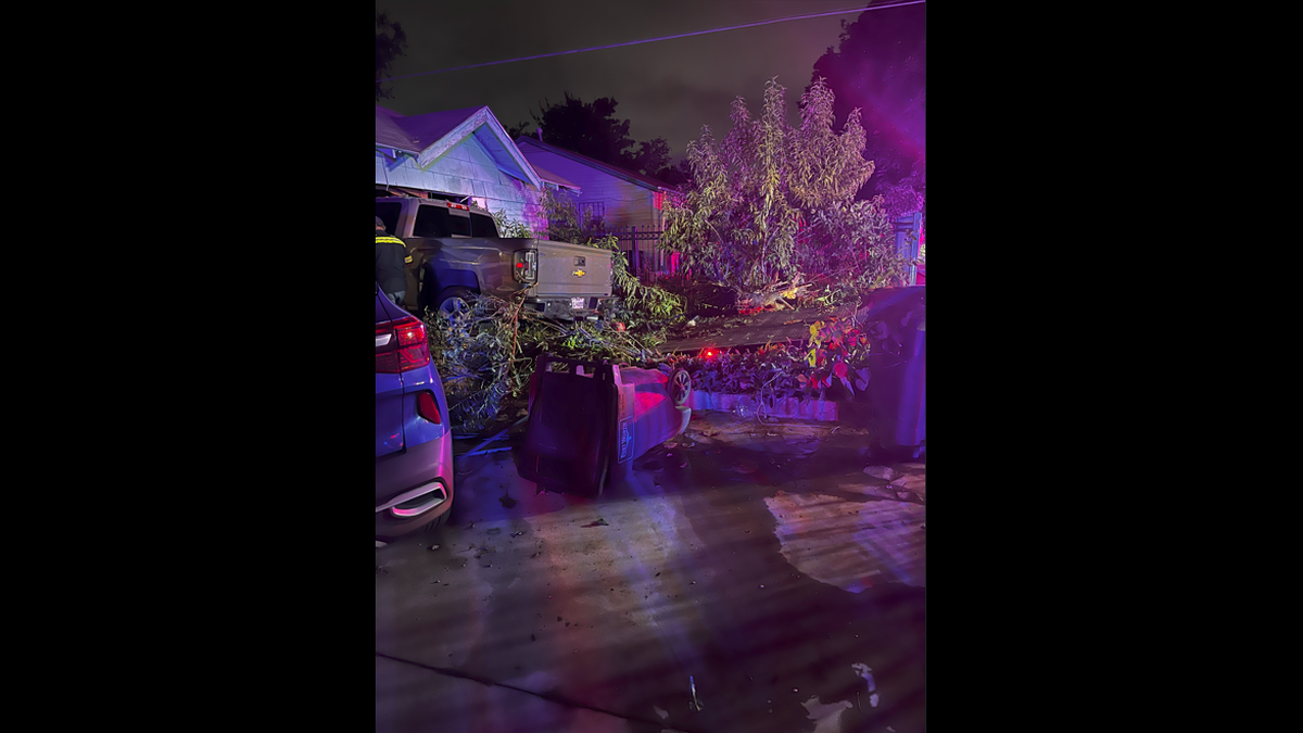 A hit-and-run driver crashed through a steel fence and smashed into the living room of an east Fort Worth home early Sunday. The family wasn’t injured, but the house was severely damaged.