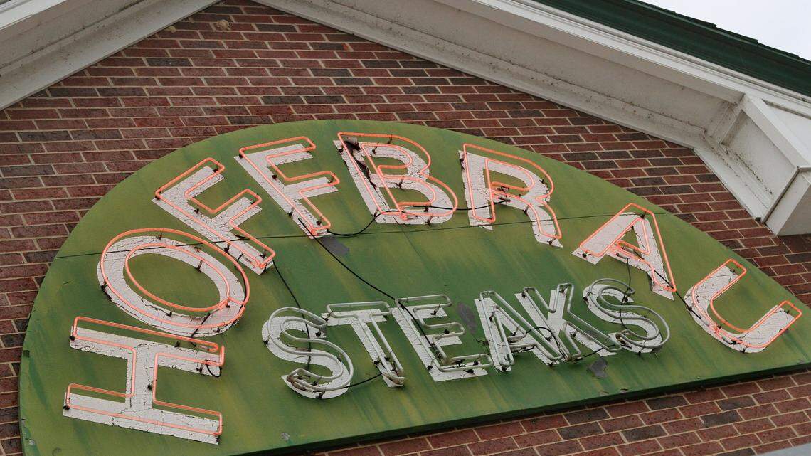 The sign at Hoffbrau Steaks on South University Drive.