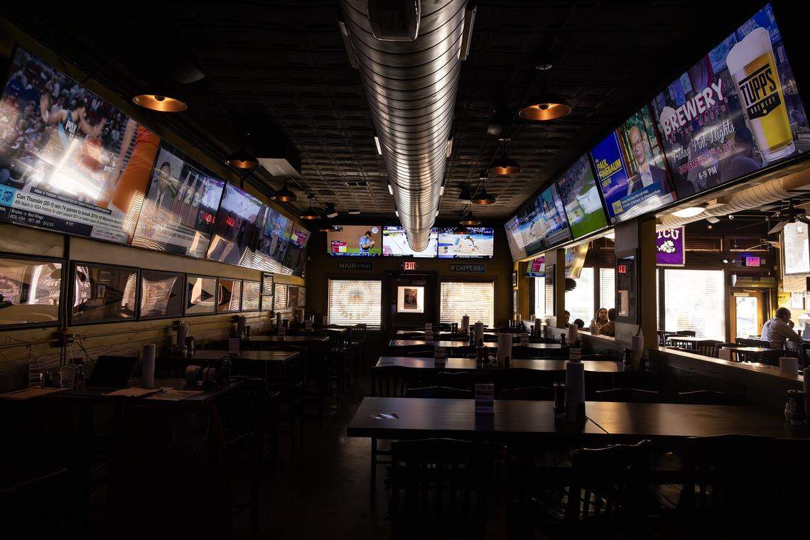 The inside of Buffalo Bros restaurant near TCU in Fort Worth on Wednesday, Dec. 3, 2025.