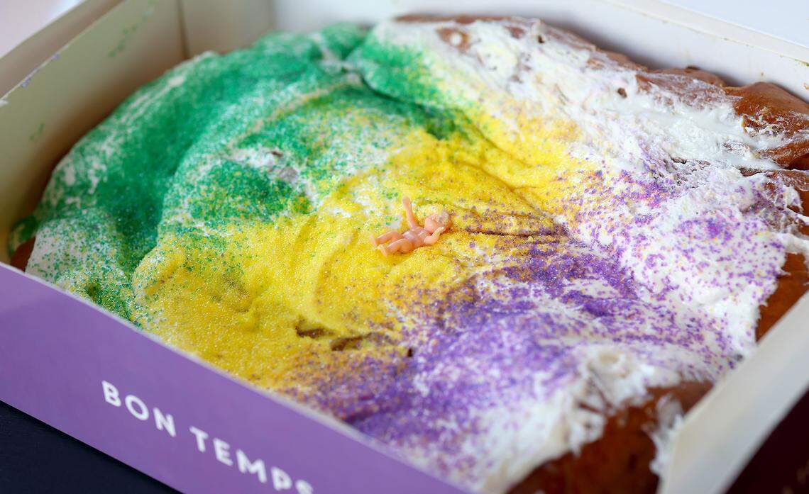 Dong Phuong Bakery king cakes and other New Orleans imports can be purchased at Bayou Cat Seafood in Arlington while supplies last.