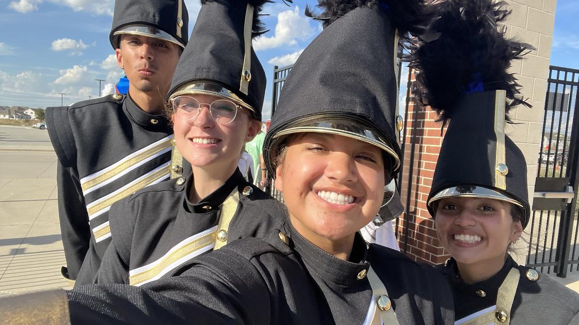 Members of the Boswell High School Band of Gold at a competition earlier this year.