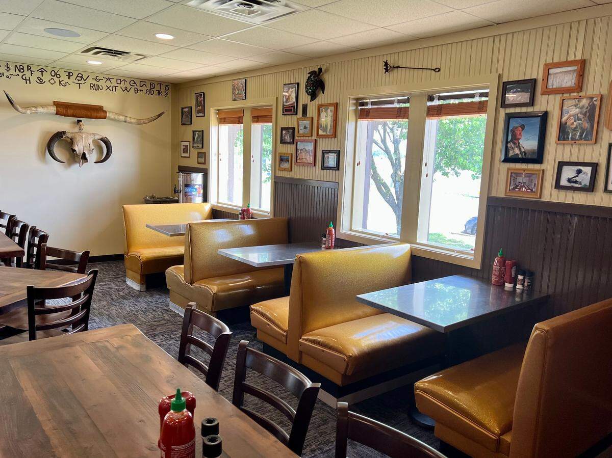 The front room at Fred’s Texas Cafe on Camp Bowie Boulevard West is filled with mementos from the original Fred’s.