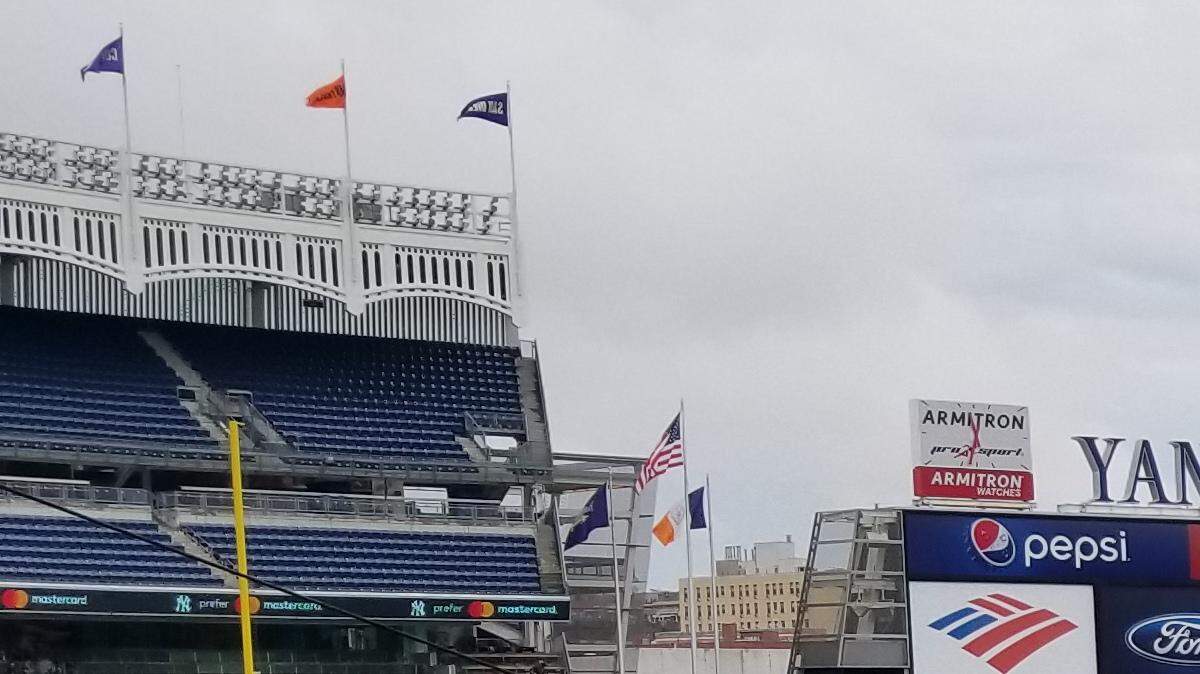 The Texas Rangers’ game against the New York Yankees at Yankee Stadium Saturday is still scheduled to start at 12:05 p.m. (CT) despite heaving rains in the area. The forecast calls for a 90 percent chance of rain an hour after first pitch.
