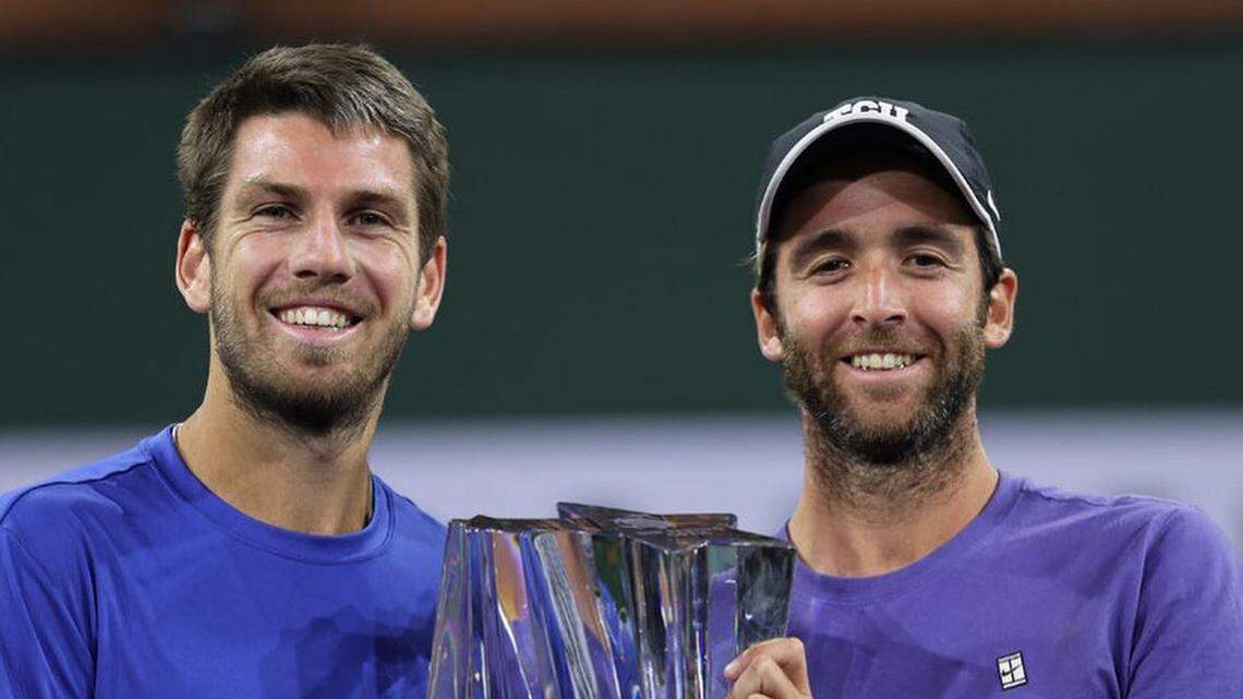 TCU product Cameron Norrie, left, won the biggest title of his professional career at Indian Wells last weekend. He’s coached by former TCU teammate Facundo Lugones.
