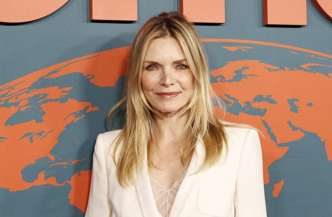 US actress Michelle Pfeiffer attends the 33rd Annual Environmental Media Association Awards Gala at Sunset Las Palmas Studios in Los Angeles on Jan. 27, 2024.