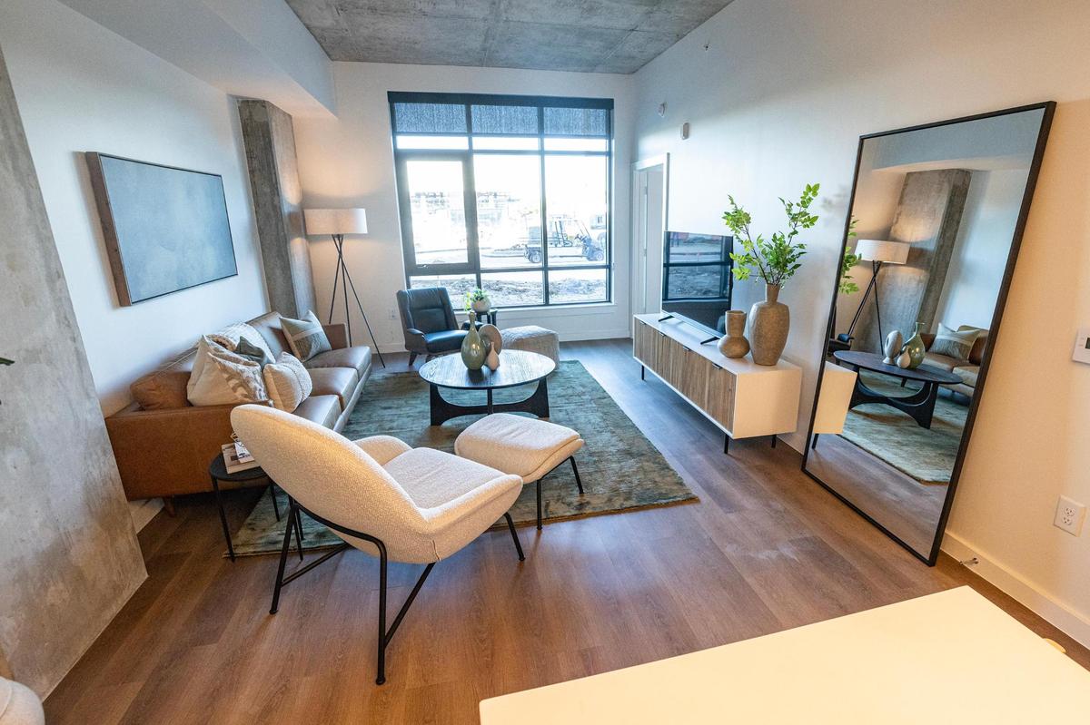 The inside of a “Ballpark III” one bedroom, one bathroom model apartment at the One Rangers Way residential apartment complex in the Arlington Entertainment District on Tuesday, Nov. 12, 2024.