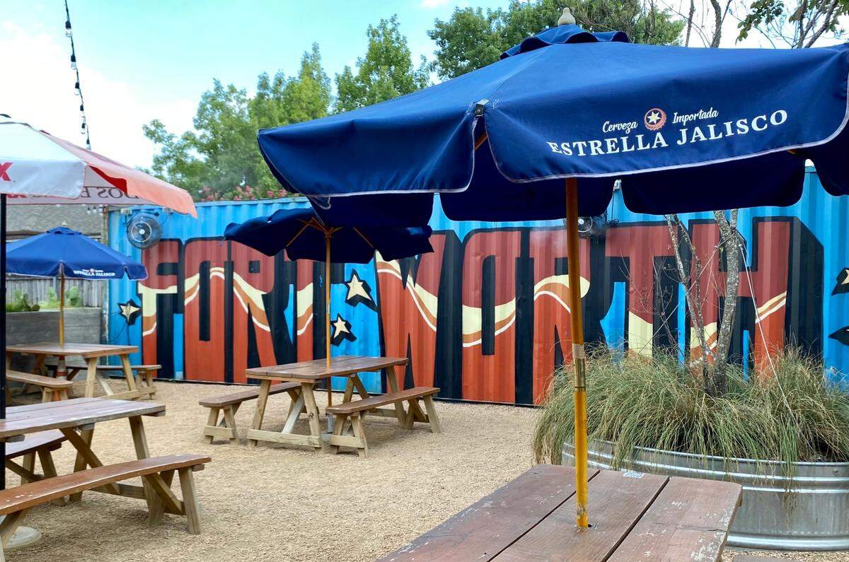 The patio at Rogers Roundhouse.