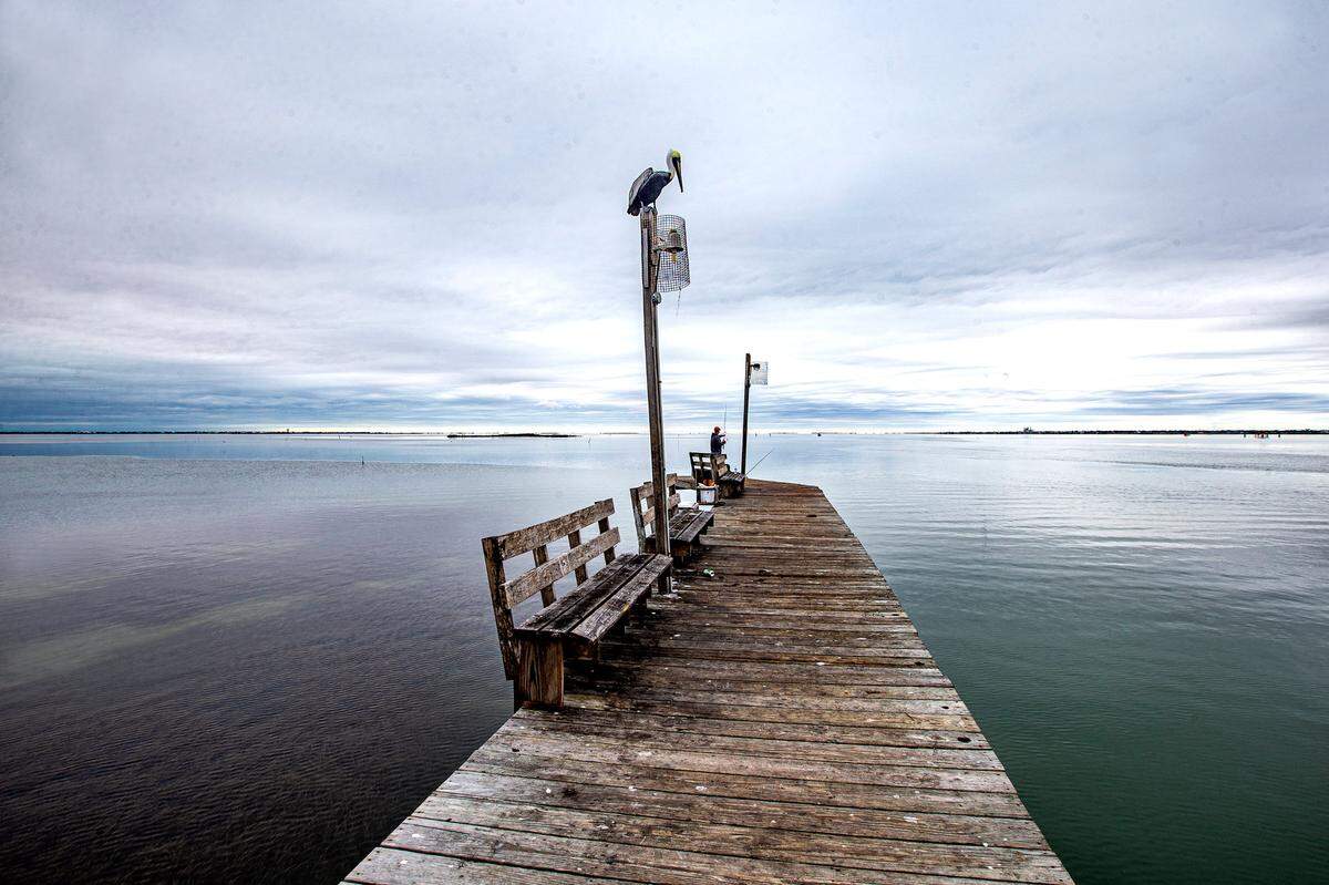 Steve McCray, a serviceman from San Antonio, used his holiday to go fishing. Many Texans spent their Thanksgiving Day on a fishing pier along the causeway in Corpus Christi Thursday, Nov. 23, 2023. The Red Dot Fishing Pier was hopping with anglers trying their luck for speckled trout.