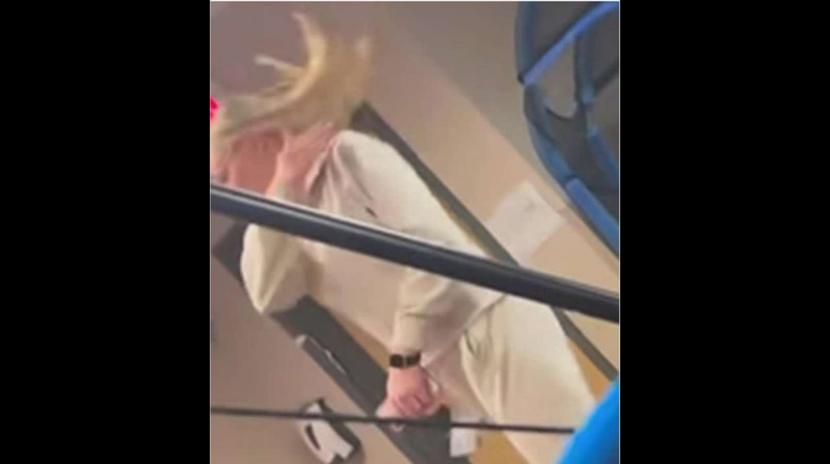 A screenshot from the video referred to in a lawsuit against Millsap ISD allegedly shows teacher Jennifer Dale swinging at 10-year-old Alex Cornelius, who is outside of the frame.