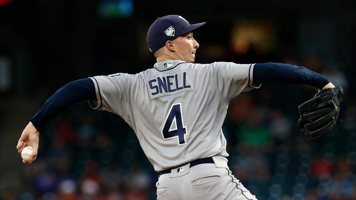 Blake Snell lasted only five innings Tuesday, but he allowed only one hit and won for the 20th time this season.