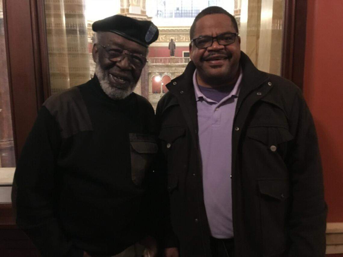 Actor James McEachin and Kyev Tatum, pastor of New Mount Rose Baptist Church in Fort Worth, have been in Washington D.C. this past weekend lobbying for the pardons during the centennial commemoration of Veteran’s Day.