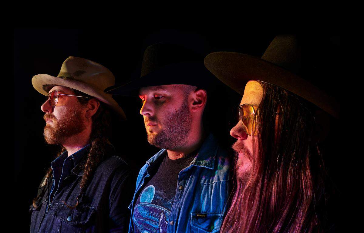 Quaker City Night Hawks, in a 2018 photo shot in Brooklyn, N.Y. From left: Aaron Haynes (drums), David Matsler guitar, vocals, songwriting), Sam Anderson (guitar, vocals, songwriting)