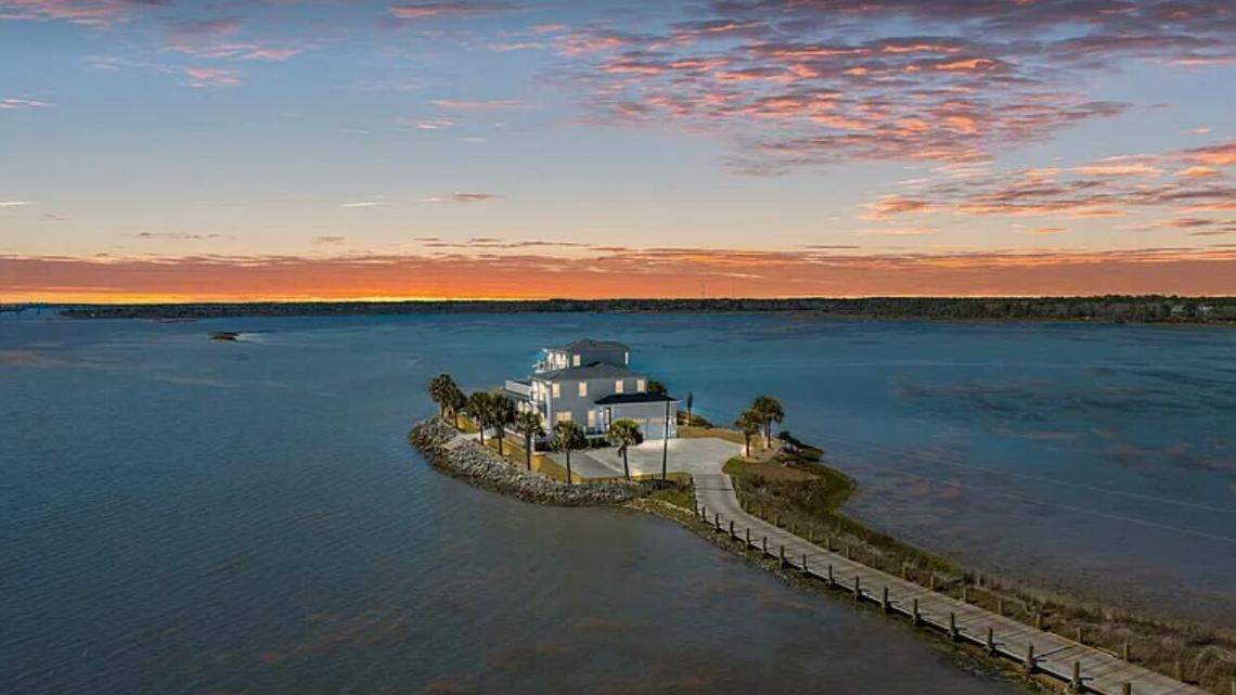“The home’s exterior is a true showstopper, with its modern coastal design,” the listing on Zillow.com says.