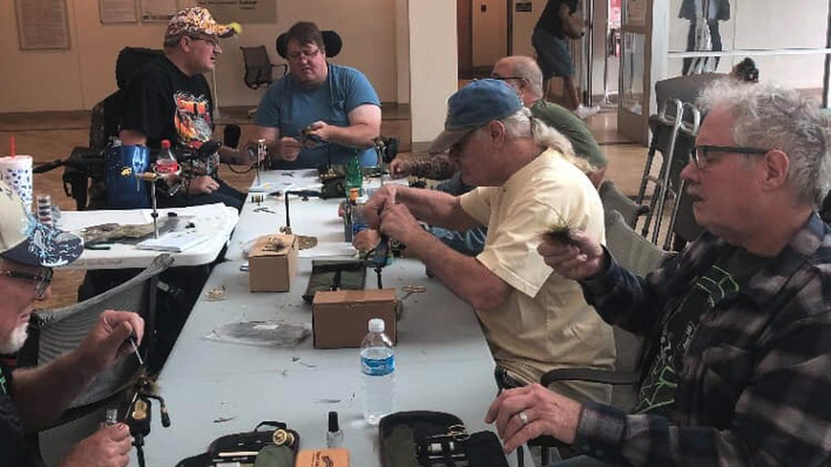 Folks such as these at a local VA facility can participate in a pair of upcoming fly fishing classes at the Parker County American Legion Post 163 in Weatherford.