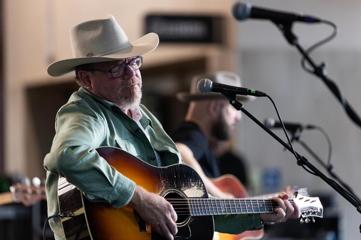 Country music artist Pat Green performs during his Pat Green & Friends Flood Relief benefit concert at Globe Life Field in Arlington on Wednesday, July 16, 2025.