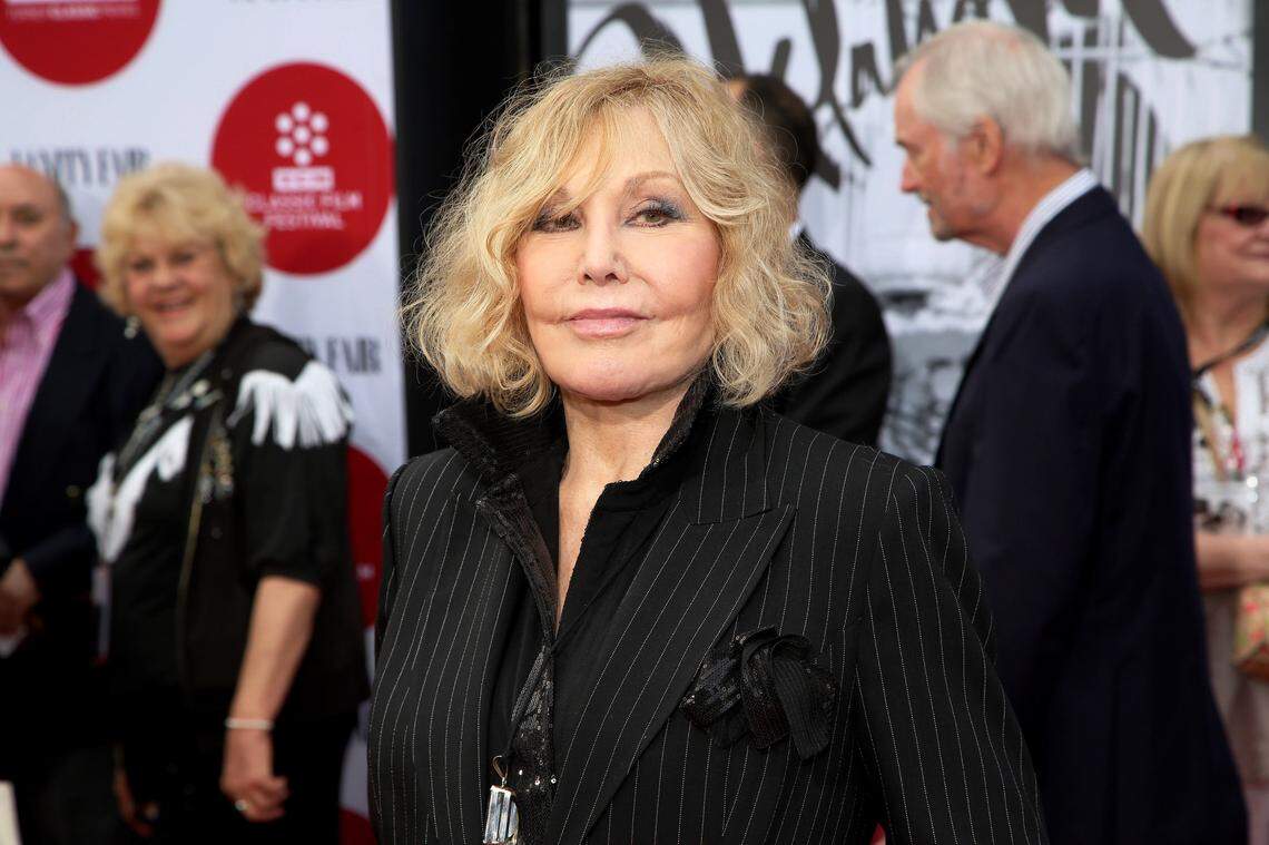 FILE - In this Thursday, April 10, 2014 file photo, Kim Novak arrives at the 2014 TCM Classic Film Festival’s Opening Night Gala at TCL Chinese Theatre in Los Angeles. (Photo by Annie I. Bang /Invision/AP, file)