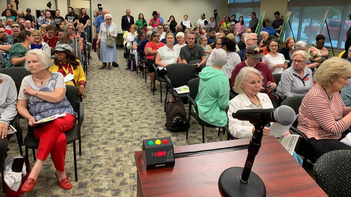 About 175 Tarrant County residents attended the redistricting town hall in Arlington on May 17, 2025. Most spoke out against the proposed map saying there was obvious racial gerrymandering at play.