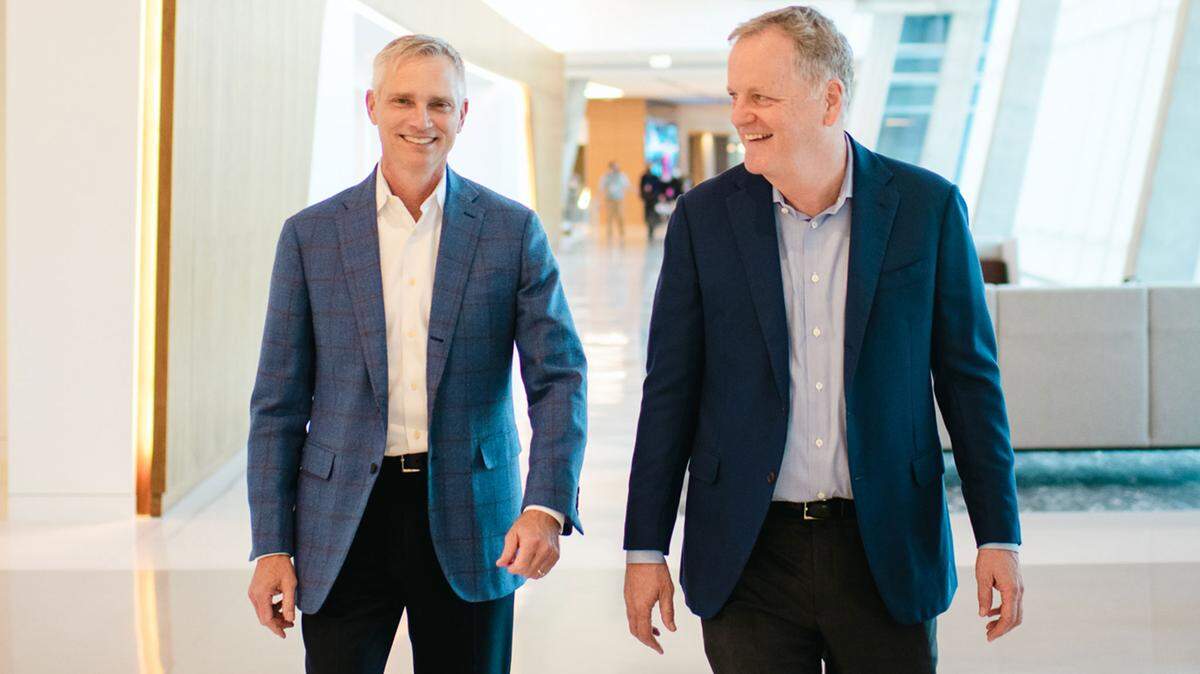 Robert Isom (left) will succeed Doug Parker as CEO of Fort Worth-based American Airlines.