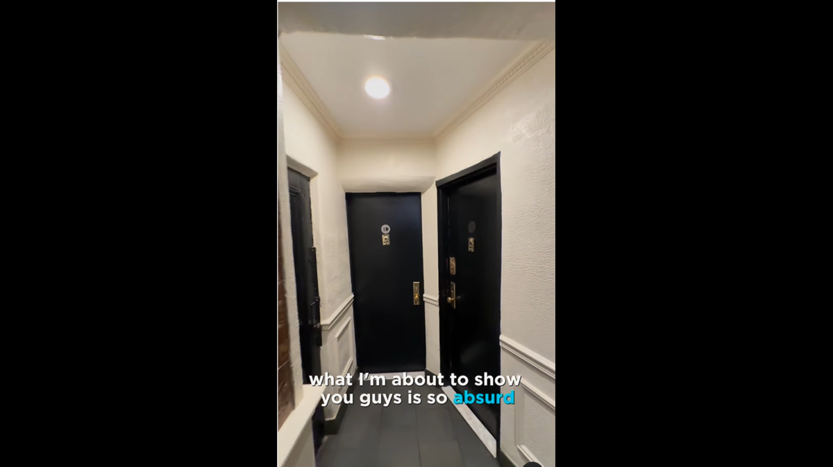 The apartment, which is a studio, is listed as having two rooms — but the actual layout is really unexpected.