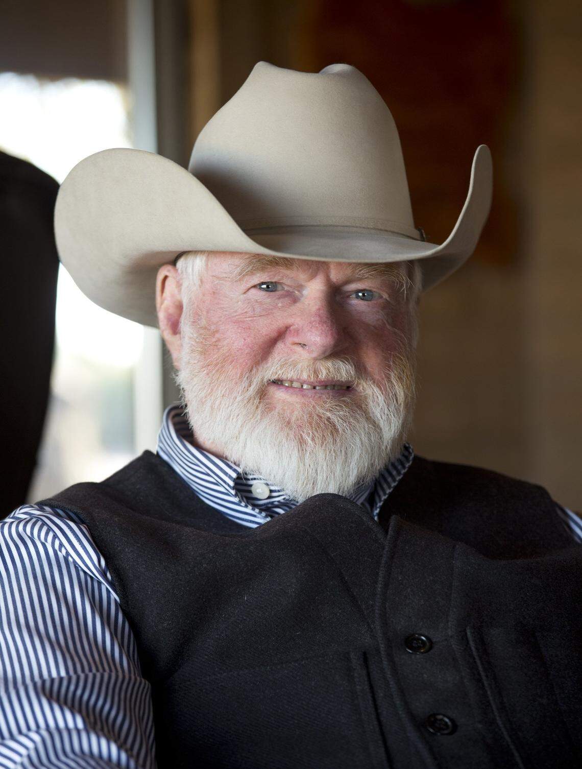 Red Steagall in his home office on Feb. 9, 2016.