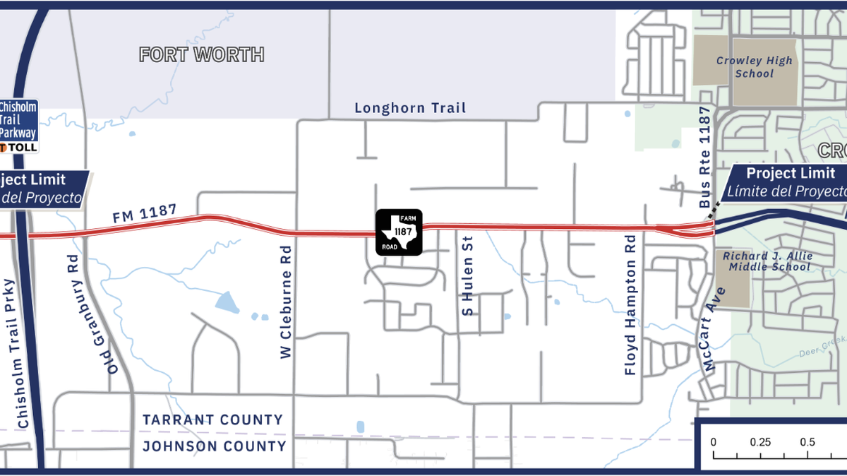 TxDOT plans to rebuild a 3.6-mile portion of FM 1187 in Crowley