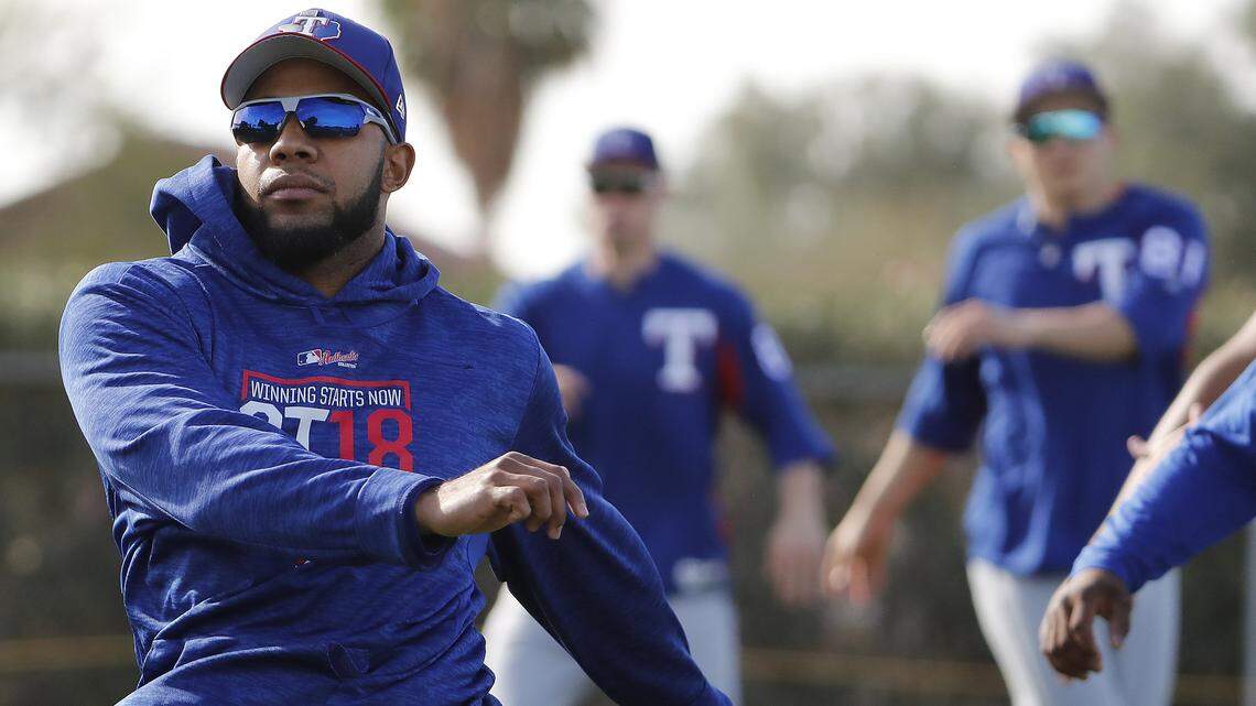 Rangers shortstop Elvis Andrus arrived to spring training on Friday, three days before position players were required to report.
