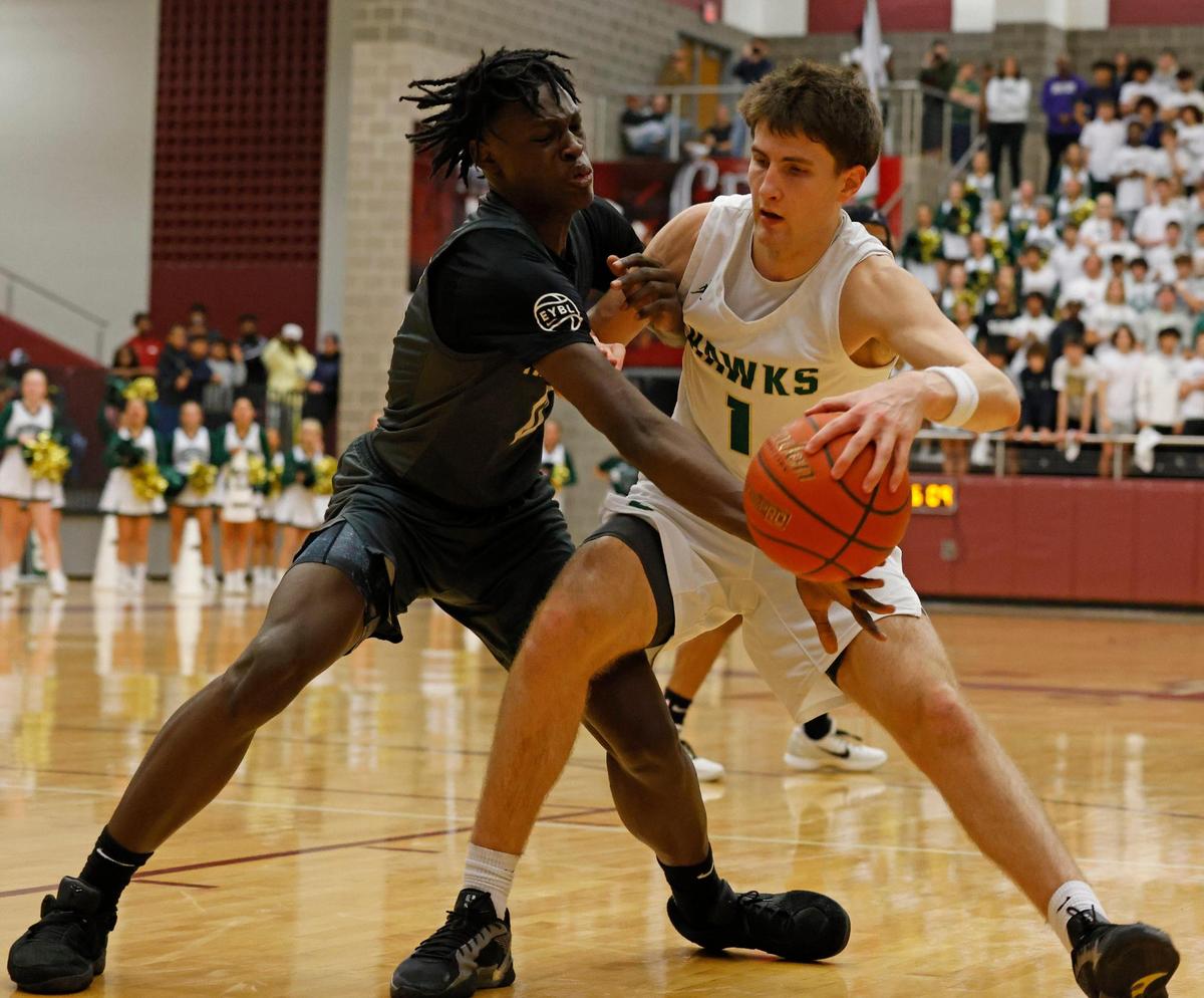 Class of 2026 college basketball recruit Bryson Howard (left) is ranked as a five-star prospect and as the No. 12 overall player in the 2026 recruiting group.