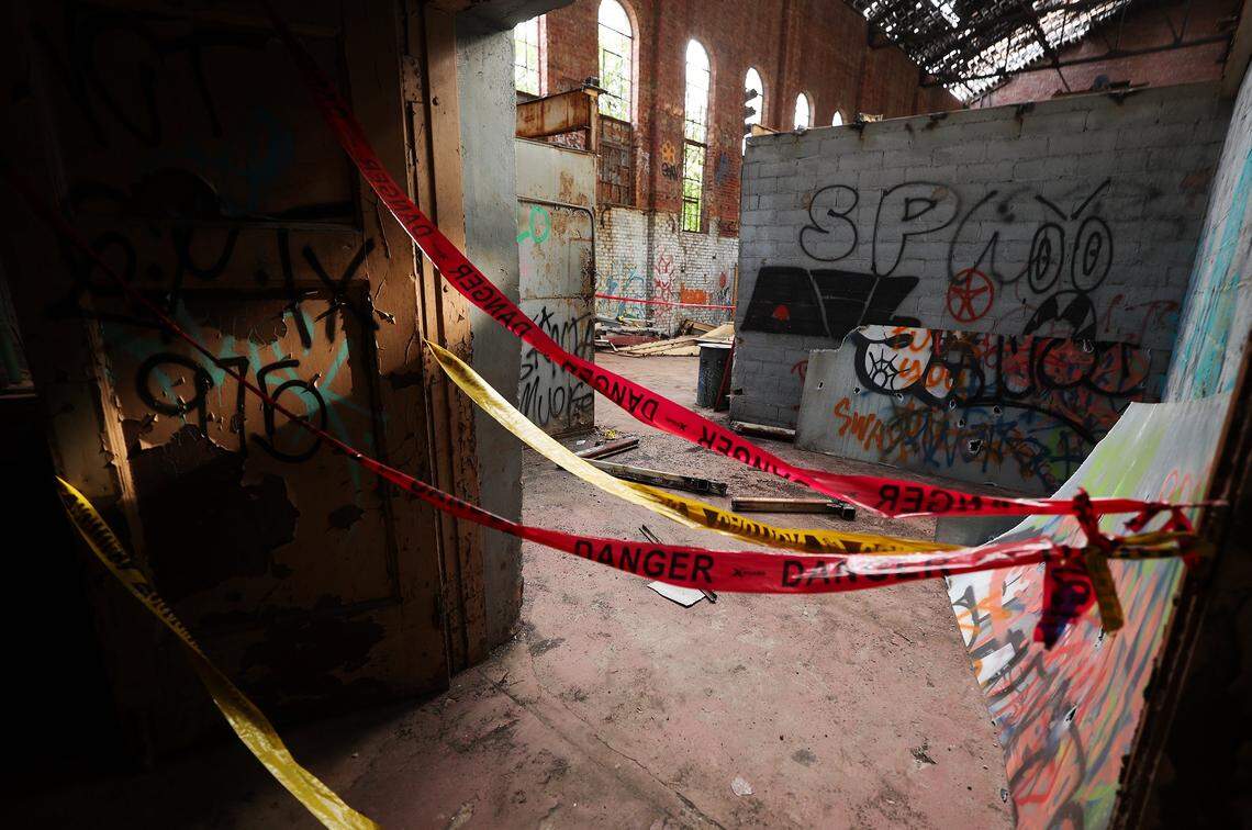 The interior of the Fred Rouse Center for Arts and Community Healing on Tuesday, Aug. 26, 2025. Construciton work to clear and demolish needed features inside the building began this month.