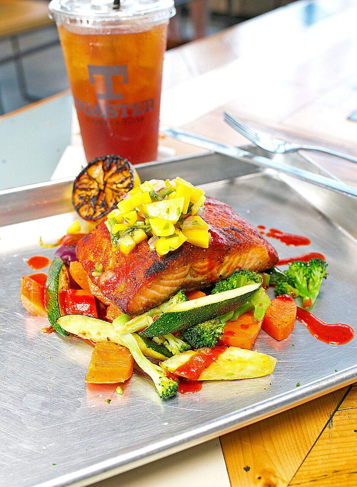 The Salmon de evening at Toasted is part of the non-toast menu which also includes breakfast and sandwiches.